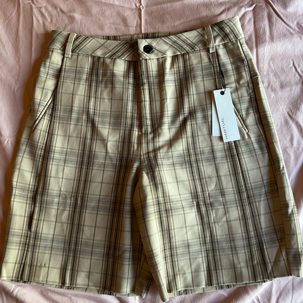 Plaid Tan Shorts